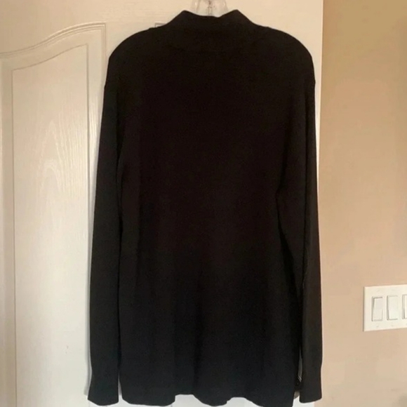 mens BLACK 1/4 ZIP cotton/modal pullover knit in perfect condition black XL - Picture 2 of 2